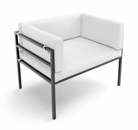 HERMOSA Heavy-Duty Outdoor Chair  - Sunbrella Seating - Gunmetal Frame - Outdoor Furniture - Made in USA