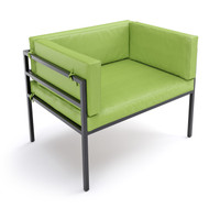 HERMOSA Heavy-Duty Outdoor Chair  - Sunbrella Seating - Gunmetal Frame - Outdoor Furniture - Made in USA