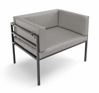 HERMOSA Heavy-Duty Outdoor Chair  - Sunbrella Seating - Gunmetal Frame - Outdoor Furniture - Made in USA