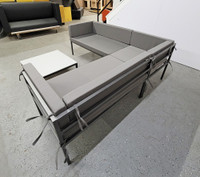 HERMOSA Heavy-Duty Outdoor Modular U-shape Lounge Seating  - Sunbrella Seating - Gunmetal Frame - Outdoor Furniture - Made in USA