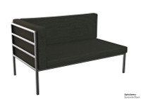 HERMOSA Heavy-Duty Outdoor Left Side Seating - Sunbrella Seating - Gunmetal Frame - Modular Outdoor Furniture - Made in USA HERMOSA Heavy-Duty Outdoor Left Side Seating - Sunbrella Seating - Gunmetal Frame - Modular Outdoor Furniture - Made in USA