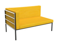 HERMOSA Heavy-Duty Outdoor Left Side Seating - Sunbrella Seating - Gunmetal Frame - Modular Outdoor Furniture - Made in USA HERMOSA Heavy-Duty Outdoor Left Side Seating - Sunbrella Seating - Gunmetal Frame - Modular Outdoor Furniture - Made in USA