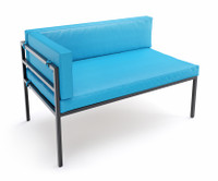 HERMOSA Heavy-Duty Outdoor Left Side Seating - Sunbrella Seating - Gunmetal Frame - Modular Outdoor Furniture - Made in USA