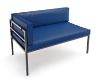 HERMOSA Heavy-Duty Outdoor Left Side Seating - Sunbrella Seating - Gunmetal Frame - Modular Outdoor Furniture - Made in USA