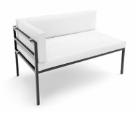 HERMOSA Heavy-Duty Outdoor Left Side Seating - Sunbrella Seating - Gunmetal Frame - Modular Outdoor Furniture - Made in USA