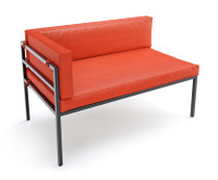 HERMOSA Heavy-Duty Outdoor Left Side Seating - Sunbrella Seating - Gunmetal Frame - Modular Outdoor Furniture - Made in USA
