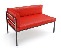 HERMOSA Heavy-Duty Outdoor Left Side Seating - Sunbrella Seating - Gunmetal Frame - Modular Outdoor Furniture - Made in USA