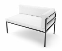 HERMOSA Heavy-Duty Outdoor Right Side Seating - Sunbrella Seating - Gunmetal Frame - Modular Outdoor Furniture - Made in USA