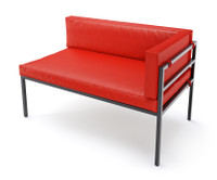 HERMOSA Heavy-Duty Outdoor Right Side Seating - Sunbrella Seating - Gunmetal Frame - Modular Outdoor Furniture - Made in USA
