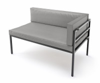 HERMOSA Heavy-Duty Outdoor Right Side Seating - Sunbrella Seating - Gunmetal Frame - Modular Outdoor Furniture - Made in USA
