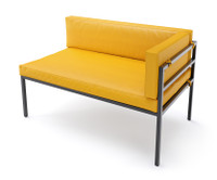 HERMOSA Heavy-Duty Outdoor Right Side Seating - Sunbrella Seating - Gunmetal Frame - Modular Outdoor Furniture - Made in USA