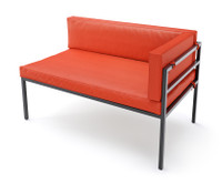 HERMOSA Heavy-Duty Outdoor Right Side Seating - Sunbrella Seating - Gunmetal Frame - Modular Outdoor Furniture - Made in USA
