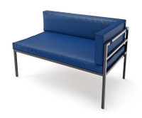 HERMOSA Heavy-Duty Outdoor Right Side Seating - Sunbrella Seating - Gunmetal Frame - Modular Outdoor Furniture - Made in USA