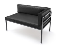 HERMOSA Heavy-Duty Outdoor Right Side Seating - Sunbrella Seating - Gunmetal Frame - Modular Outdoor Furniture - Made in USA