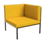 HERMOSA Heavy-Duty Outdoor Corner Seating - Sunbrella Seating - Gunmetal Frame - Modular Outdoor Furniture - Made in USA HERMOSA Heavy-Duty Outdoor Corner Seating - Sunbrella Seating - Gunmetal Frame - Modular Outdoor Furniture - Made in USA