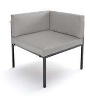 HERMOSA Heavy-Duty Outdoor Corner Seating - Sunbrella Seating - Gunmetal Frame - Modular Outdoor Furniture - Made in USA