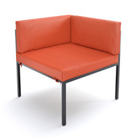 HERMOSA Heavy-Duty Outdoor Corner Seating - Sunbrella Seating - Gunmetal Frame - Modular Outdoor Furniture - Made in USA