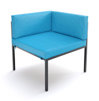 HERMOSA Heavy-Duty Outdoor Corner Seating - Sunbrella Seating - Gunmetal Frame - Modular Outdoor Furniture - Made in USA