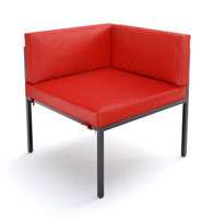 HERMOSA Heavy-Duty Outdoor Corner Seating - Sunbrella Seating - Gunmetal Frame - Modular Outdoor Furniture - Made in USA