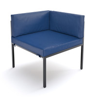 HERMOSA Heavy-Duty Outdoor Corner Seating - Sunbrella Seating - Gunmetal Frame - Modular Outdoor Furniture - Made in USA