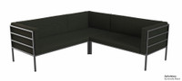 HERMOSA Heavy-Duty Outdoor L-Shape Seating - Sunbrella Seating - Gunmetal Frame - Modular Outdoor Furniture - Made in USA HERMOSA Heavy-Duty Outdoor L-Shape Seating - Sunbrella Seating - Gunmetal Frame - Modular Outdoor Furniture - Made in USA
