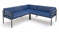 HERMOSA Heavy-Duty Outdoor L-Shape Seating - Sunbrella Seating - Gunmetal Frame - Modular Outdoor Furniture - Made in USA