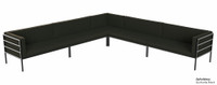 HERMOSA Heavy-Duty Outdoor  Large L-Shape Seating - Sunbrella Seating - Gunmetal Frame - Modular Outdoor Furniture - Made in USA