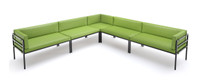 HERMOSA Heavy-Duty Outdoor  Large L-Shape Seating - Sunbrella Seating - Gunmetal Frame - Modular Outdoor Furniture - Made in USA