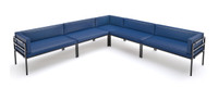 HERMOSA Heavy-Duty Outdoor  Large L-Shape Seating - Sunbrella Seating - Gunmetal Frame - Modular Outdoor Furniture - Made in USA