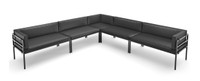 HERMOSA Heavy-Duty Outdoor  Large L-Shape Seating - Sunbrella Seating - Gunmetal Frame - Modular Outdoor Furniture - Made in USA