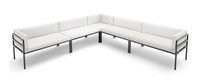 HERMOSA Heavy-Duty Outdoor  Large L-Shape Seating - Sunbrella Seating - Gunmetal Frame - Modular Outdoor Furniture - Made in USA