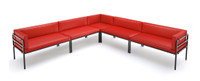 HERMOSA Heavy-Duty Outdoor  Large L-Shape Seating - Sunbrella Seating - Gunmetal Frame - Modular Outdoor Furniture - Made in USA