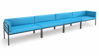HERMOSA Heavy-Duty Outdoor Extra Long Seating - Sunbrella Seating - Gunmetal Frame - Modular Outdoor Furniture - Made in USA