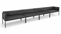 HERMOSA Heavy-Duty Outdoor Extra Long Seating - Sunbrella Seating - Gunmetal Frame - Modular Outdoor Furniture - Made in USA