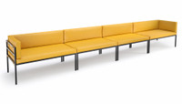 HERMOSA Heavy-Duty Outdoor Extra Long Seating - Sunbrella Seating - Gunmetal Frame - Modular Outdoor Furniture - Made in USA