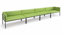 HERMOSA Heavy-Duty Outdoor Extra Long Seating - Sunbrella Seating - Gunmetal Frame - Modular Outdoor Furniture - Made in USA