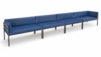 HERMOSA Heavy-Duty Outdoor Extra Long Seating - Sunbrella Seating - Gunmetal Frame - Modular Outdoor Furniture - Made in USA