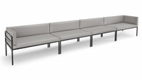 HERMOSA Heavy-Duty Outdoor Extra Long Seating - Sunbrella Seating - Gunmetal Frame - Modular Outdoor Furniture - Made in USA