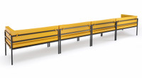 HERMOSA Heavy-Duty Outdoor Extra Long Seating - Sunbrella Seating - Gunmetal Frame - Modular Outdoor Furniture - Made in USA