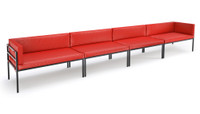 HERMOSA Heavy-Duty Outdoor Extra Long Seating - Sunbrella Seating - Gunmetal Frame - Modular Outdoor Furniture - Made in USA