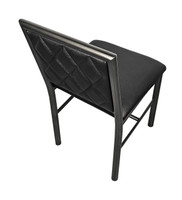 Restaurant Chair - Premium Upholstery - Gunmetal Heavy Duty Tubular Round Base