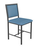 Restaurant Chair - Premium Upholstery - Gunmetal Heavy Duty Tubular Round Base