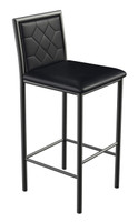 Bar Stool - Premium Upholstery - Gunmetal Heavy Duty Tubular Round Base