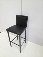Bar Stool - Premium Upholstery - Gunmetal Heavy Duty Tubular Round Base