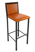Bar Stool - Premium Upholstery - Gunmetal Heavy Duty Tubular Round Base