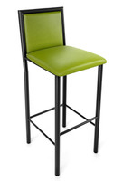 Bar Stool - Premium Upholstery - Gunmetal Heavy Duty Tubular Round Base