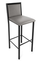 Bar Stool - Premium Upholstery - Gunmetal Heavy Duty Tubular Round Base