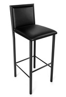 Bar Stool - Premium Upholstery - Gunmetal Heavy Duty Tubular Round Base