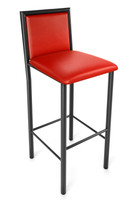 Bar Stool - Premium Upholstery - Gunmetal Heavy Duty Tubular Round Base