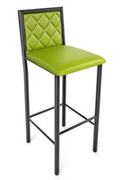 Bar Stool - Premium Upholstery - Gunmetal Heavy Duty Tubular Round Base